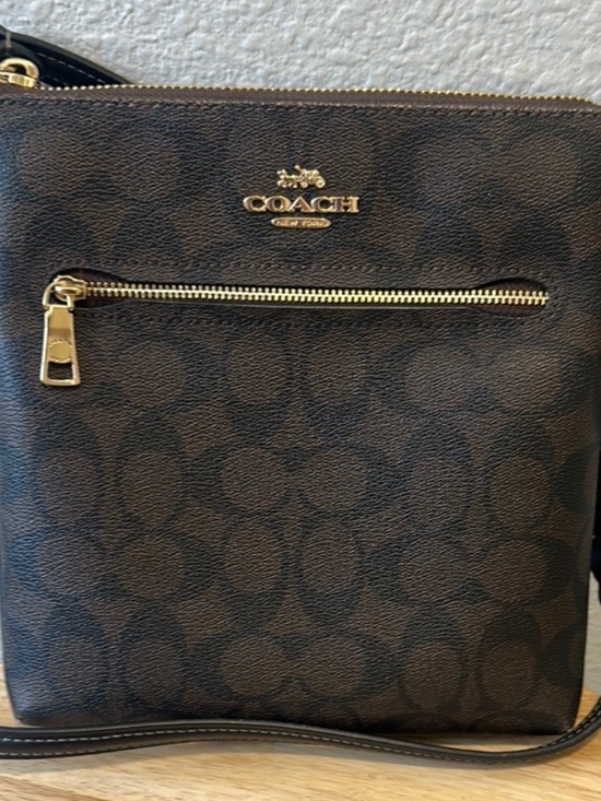 Coach Handbags - COACH Mini Rowan File Crossbody Bag in Walnut/Black